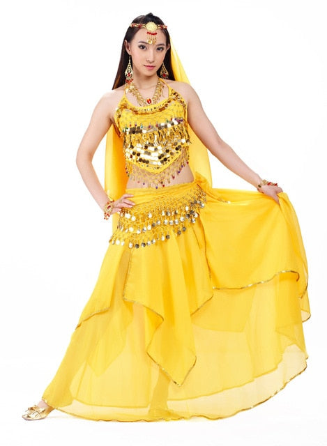 Click to Buy << Child Belly Dance Costume (Bra+Belt+Dress) Indian Dance  Dress for Kids Belly Dance Dress Gir…