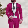 Royal Blue and White Groom Tuxedos Round Lapel Groomsmen SUIT