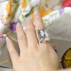 925 Ring Natural Crystal Party Midi Rings