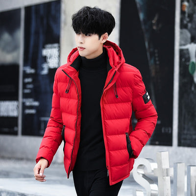 Streetwear Fashion Winter Jacket Men Hooded Thick Warm Parka Mens Winter Coat Casual Slim Student Male Overcoat
