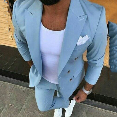 White Men Suits Pants Blue Groom Wedding Tuxedos Prom Party Red Man Blazers Ivory Costume Homme Slim Fit  free shipping 5-9 days