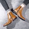 British Brogue Men Boots Zipper Ankle Male Oxford Boots 37-44 Size Spring / Winter Warm Leather Elegant Decent Shoes