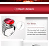 Austrian 925 Sterling Silver Ring with Ruby Stones for Men