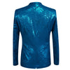 Mens Stylish Shiny Blue Rose Print 2 Pieces Set Latest Coat Pant Designs Men Suits For Weddingslim Fit Singers Clothing