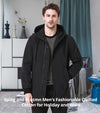 New men autumn Coat  high quality clothing fashion man jacket diagonal placket hooded design MWC18031D