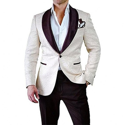 New Arrival Groomsmen Houndstooth Groom Tuxedos Notch Lapel Men Suits 2 Pieces Wedding Best Man ( Jacket+Pants+Tie ) C614
