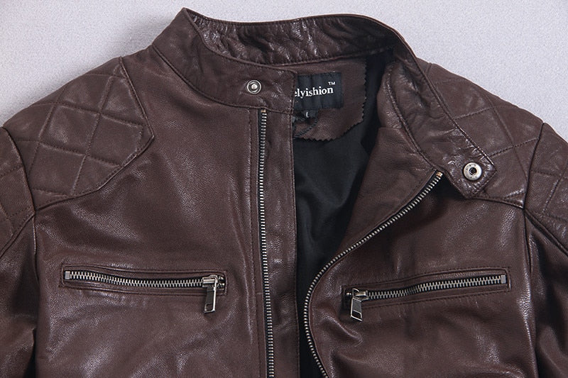 Free shipping6-11 days.Brand classic style leather coat,popular men's genuine leather Jackets,slim motor biker jacket,cool quality sales