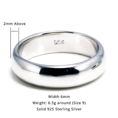Real Pure 925 Sterling Silver Rings For Women And Men Simple Couple Ring Smooth Wedding Band For Lovers