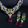 HIgh Quality Water Drop Cubic Zirconia Wedding Bridal Necklace Jewelry Sets Luxury Brides Jewellery Accessories T310