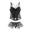 High Elasticity Corset Bustier With Cup Girdle Set With Straps Belt Breathable Fabric Lingerie Black corset dress