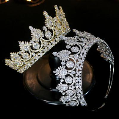 Luxury European retro gold / silver crown bride crown banquet wedding dress jewelry accessories A00345