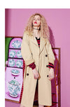 Plaid Back Casual Turn-down Collar Double Breasted British Trench Coat Women 2019 Autumn Oversize Female Outwear