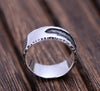 Real Pure 925 Sterling Silver Rings For Women And Men 7mm Feather Ring Polished Simple Smooth Vintage Punk Jewelry Couple Love
