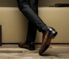 Mens formal shoes leather oxford shoes for men dressing wedding men's brogues office shoes lace up male zapatos de hombre