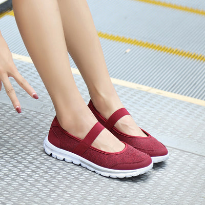Women Falt Casual Sneakers Fitness Shoes Non Slip Breathable Shoes Slip-on Design