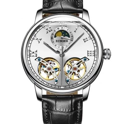 Switzerland watches men luxury brand BINGER sapphire Water Resistant toubillon full steel Mechanical Wristwatches free shipping 6-11 days