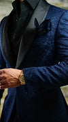 Custom Made Groomsmen Pink Jacket / Navy Blue Pants and Tie Groom Tuxedos Peak Lapel Double Breasted Men Suits 2 Pieces C601