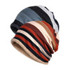 Double Layers Cotton Striped Hip Hop Skullies Winter Warm Hats Scarves Beanies Headgear Z-5004