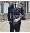 2019 Autumn British Style Terno Slim Fit 3-piece Set Terno Masculino Plaid Suits Vintage Suits Mens Dinner Jackets Mens Suits