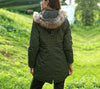 Parkas Autumn Winter Jackets Coat Women Thick Warm Fur Collar Jacket Female Military Green Hooded Parkas Winter Woman