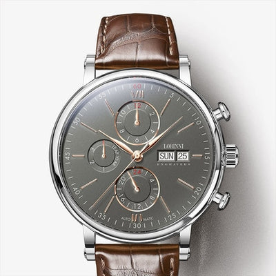 Switzerland LOBINNI Men Watches Luxury Brand Perpetual Calender Auto Mechanical Me fresn's Clock Sapphire Leather relogio L13019-6  FREE SHIPPING 5-9 days