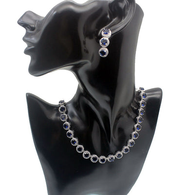 Luxury Circular Set Necklace Earring Bracelets 925 Sterling Silver Necklace 42cm Earring 3cm Bracelets 18cm EHBK-040