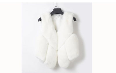 Women Faux Fox Fur Coat 2019 Winter New Casual Warm Slim Sleeveless Faux Fur Vest Jacket Spring Casaco Feminino
