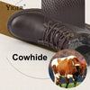 New Men Snow boots Winter Cotton boots Genuine Leather Tooling shoes Big Size 36-48 Plush lace-up male army boots  0216