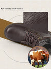 New Men Snow boots Winter Cotton boots Genuine Leather Tooling shoes Big Size 36-48 Plush lace-up male army boots  0216