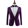 Men's Fashion Shiny Purple Gold Red Black Silver Gray Suit Jacket Wedding Groom Prom Singers Blazers Men Blazer Slim Fit