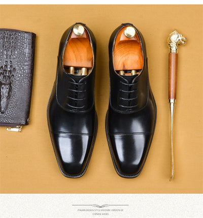 Men leather shoes business dress suit shoes men brand Bullock genuine leather black laces wedding mens shoes free shipping 5-9days