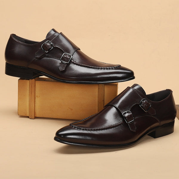 Men leather shoes business dress suit shoes men brand Bullock genuine ...