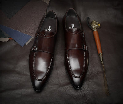 Men leather shoes business dress suit shoes men brand Bullock genuine leather black slipon  wedding mens shoes Phenkang