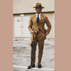 Formal Men Suits High Quality Grid 2019 Slim Fit Velvet Lapel Groom Suit Mens Tuxedo Blazer Wedding/Prom Suits 2 Piece
