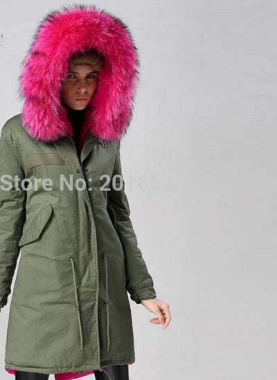 New Fashion Women Winter Super Long Coat fur collar Hooded Parka Jacket faux fur lined coat mr free shipping world wide take about 5-9 days