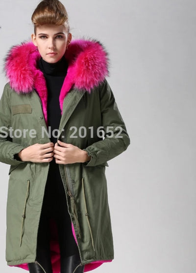 New Fashion Women Winter Super Long Coat fur collar Hooded Parka Jacket faux fur lined coat mr free shipping world wide take about 5-9 days