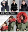 Winter Coral Women Detachable Big Fur Hooded Coat, Popular Army Green Coral Lining Coat Jacket MRS FURS free shipping world wide take about 5-9 days