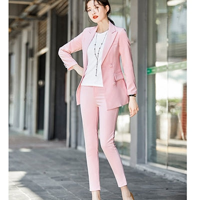 Fashion Royal Blue Velvet Women Formal Business Pant Suits Women Slim -  chicmaxonline