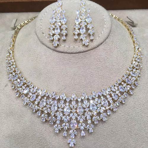 Famous Brand 2019 Charms Wedding Jewelry Sets Making Jewelry Sets For Women Statement Necklace Earrings Accessories