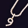 Zircon Tennis Number Necklaces & Pendant For Men/Women Gold Silver Color Fashion Hip Hop Jewelry with 4mm Tennis Chain