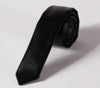 LET2 black Leather Tie Casual Classic Fashion Skinny Slim Solid Men Necktie