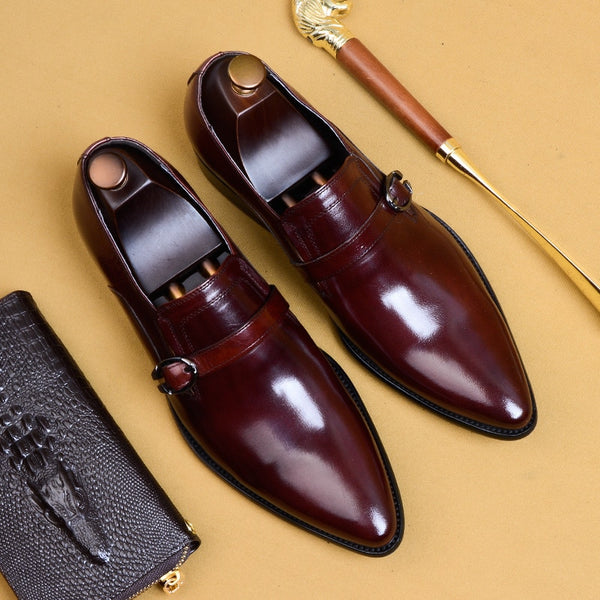 Men genuine leather casual shoes business dress banquet suit shoes men ...