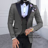 Mens's 3 Pieces Suits for Men Custom Made Terno Slim Fit Groom Custom Made Black Shawl Lapel Green Wedding Men Suit Masculino