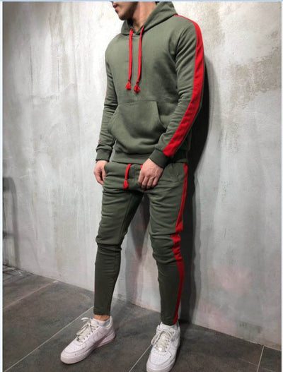 Pure Cotton Men's Suit New Large Logo Custom Popular Jogger Sportswear 2-piece Hip Hop Loose Hoodie Conquer men's wear 2019