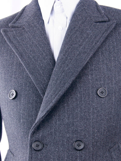Thick 100% Wool Overcoat For Cold Winter Men Long Coat, Heavy Wool Coat With Subtle Stripe Winter Coats 2019 Fashion Design FREE SHIPPING 6-11 DAYS