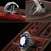 925 Sterling Silver Engagement Ring Large Oval Wedding Rings For Men And Women