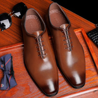 Men Genuine cow leather brogue wedding Business mens casual flats shoes 2019 black vintage oxford shoes for men's shoes