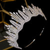 New luxury princess crystal crown silver Tiara crystal bride crown CZ wedding headband large wedding hair accessories