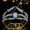 Clasico trigo oreja 3A CZ zirconia cubico novia novia plata tocado corona accesorios para el cabello joyeria de las mujeres