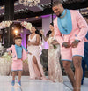 2020 Blue and Pink Groomsmen Suit Peak Lapel Groom Tuxedos Mens Wedding Suits Wedding/Prom/Beach/Dance Best Man Blazer Tux(Jacke